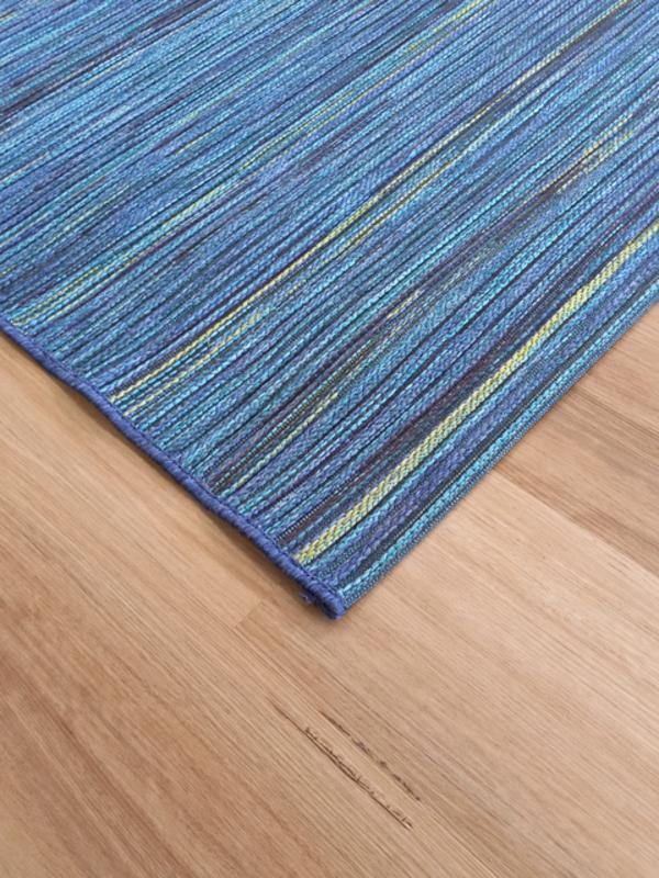Brighton Blue Green Coloured Design Outdoor Patio Floor Area Rugs and Runners