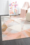 Modern Shatter Glass Design Denizili Floor Area Rug & Hall Runner Pastels