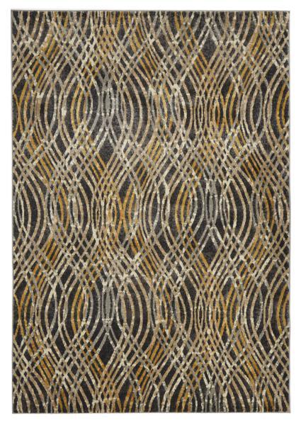 Contemporary Modern Design Dreams Floor Area Rug Charcoal Coloured Waves