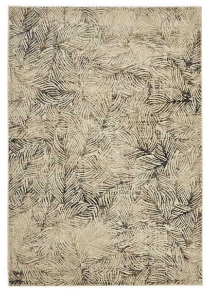 Contemporary Modern Design Dreams Floor Area Rug Charcoal Leaves Allover