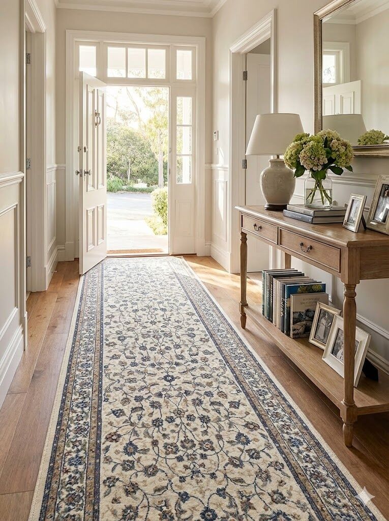 Persian Design Hall Runner by the Meter 80cm or 100cm Wide Cream Beige Elite Soft High Quality