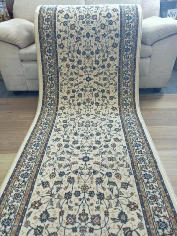 Persian Design Hall Runner by the Meter 80cm or 100cm Wide Cream Beige Elite Soft High Quality