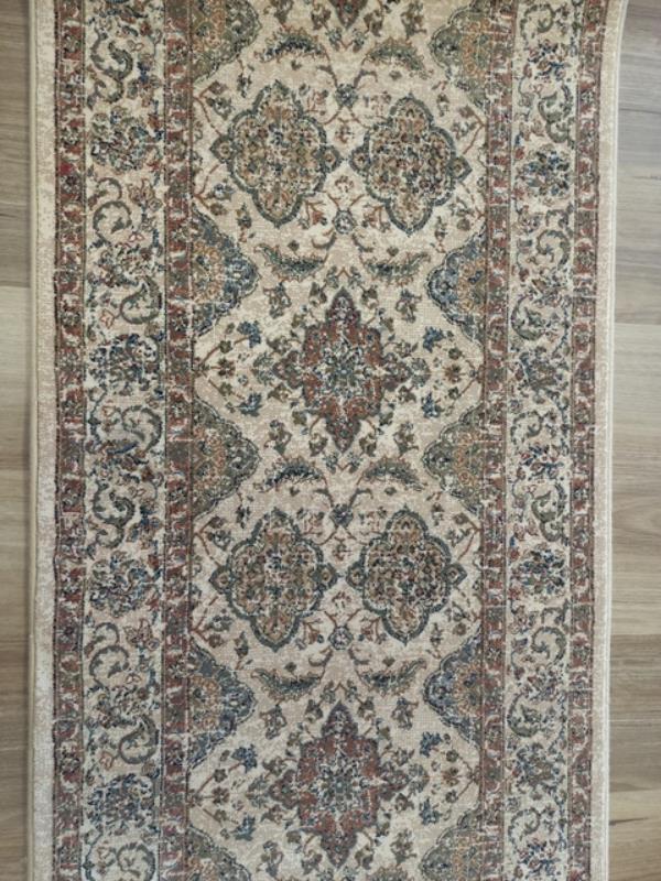 Persian Design Hall Runner by the Meter 80cm or 100cm Wide Beige Elite Bakhtiari Soft High Quality