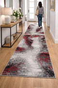 Clearance Hall Runners Bright Mystery Grey Black Red 80cm Wide End of Roll Edged