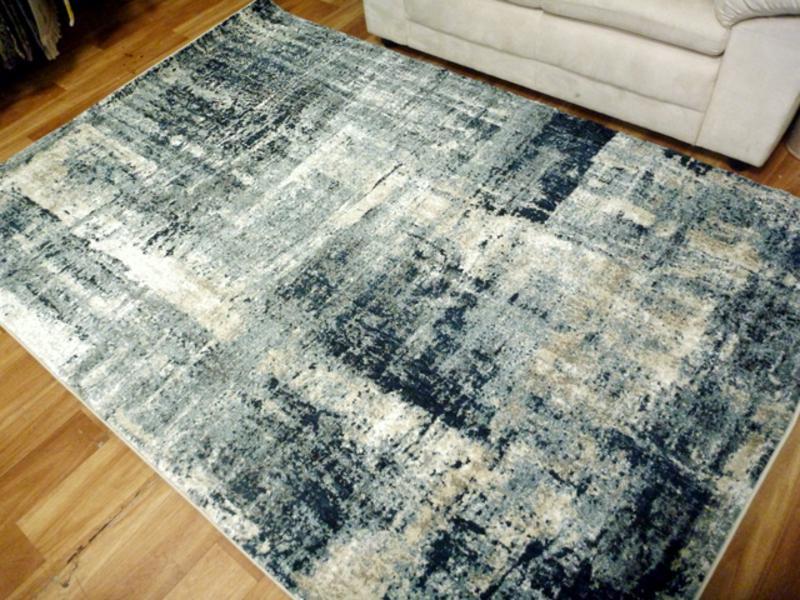 Thick Luxurious Modern Contemporary Kali Grey Worn Look Floor Rug