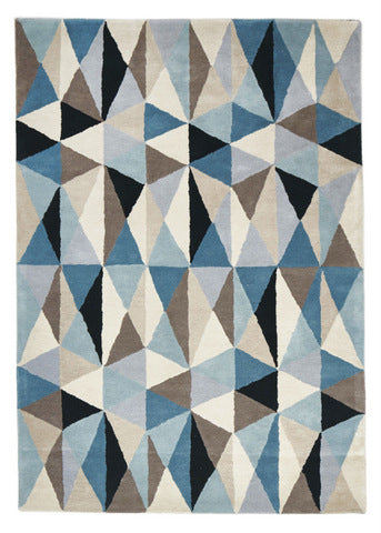 Lux Stone Designer Wool Floor Area Rug and Runners Turquoise