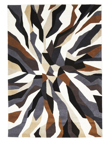 Lux Stone Designer Wool Floor Area Rug and Runners Fossil