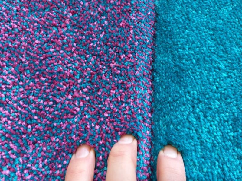 Modern Textured Geometric Design Bright Coloured Rainbow Red Floor Area Rugs
