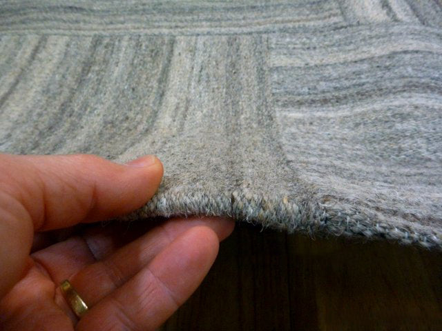 Flat-weave Modern Patchwork Wool Floor Rug Stonewall