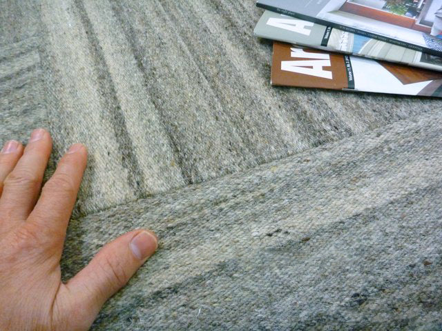 Flat-weave Modern Patchwork Wool Floor Rug Stonewall