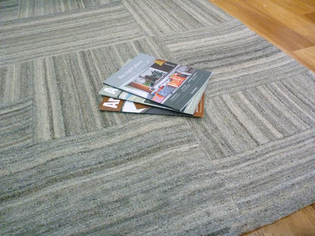 Flat-weave Modern Patchwork Wool Floor Rug Stonewall