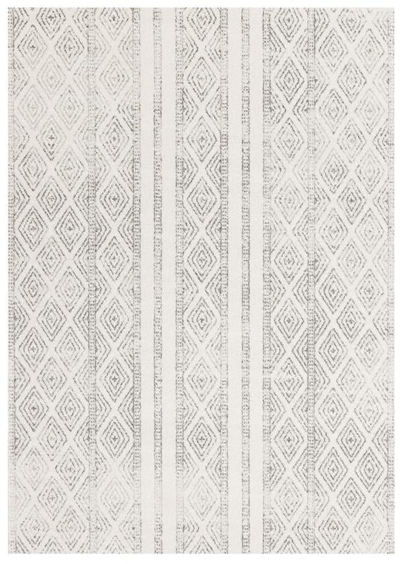 Modern Contemporary Casablanca White & Grey Twirl Oblongs & Round Rugs & Hall Runners