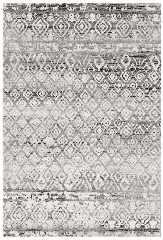 Modern Contemporary Casablanca Dark Grey Triangles Oblongs & Round Rugs & Hall Runners