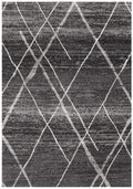 Modern Contemporary Casablanca Charcoal Mesh Oblongs & Round Rugs & Hall Runners