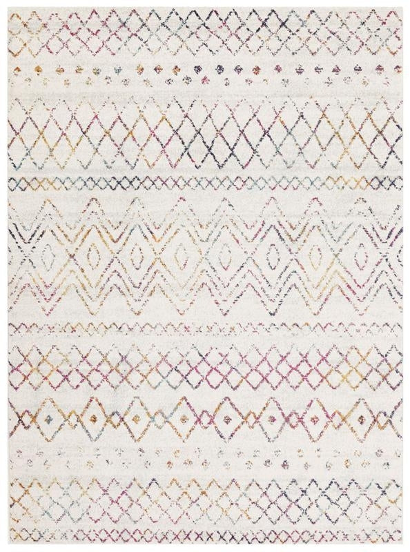 Modern Contemporary Casablanca Multi Waves Oblongs & Round Rugs & Hall Runners