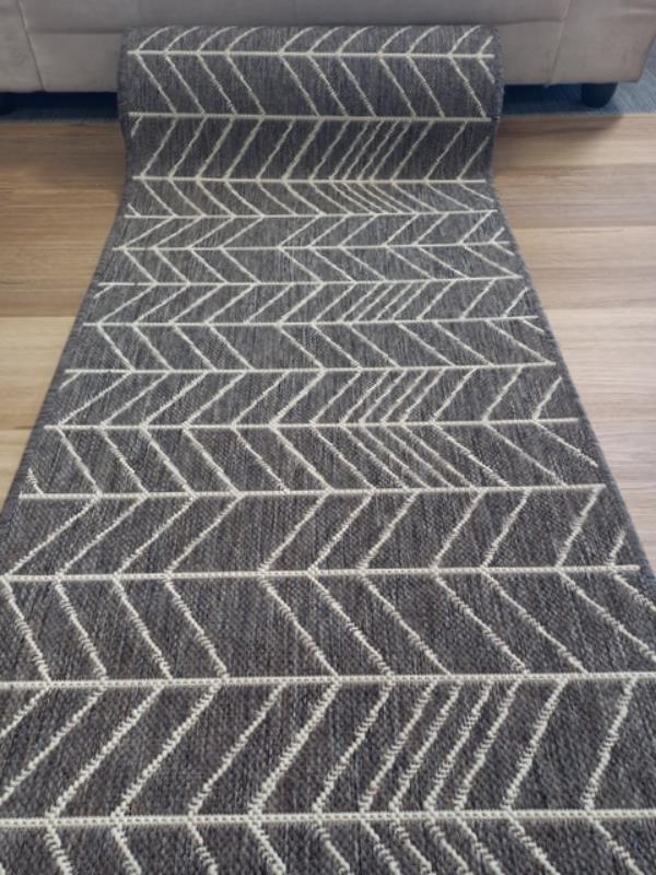Clearance Hall Runners Gest Metal Flat-weave Herringbone 67cm Wide End of Roll Edged