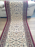 Clearance Hall Runners Cream Red Persian Design Elite 80 or 100cm Wide End of Roll Edged