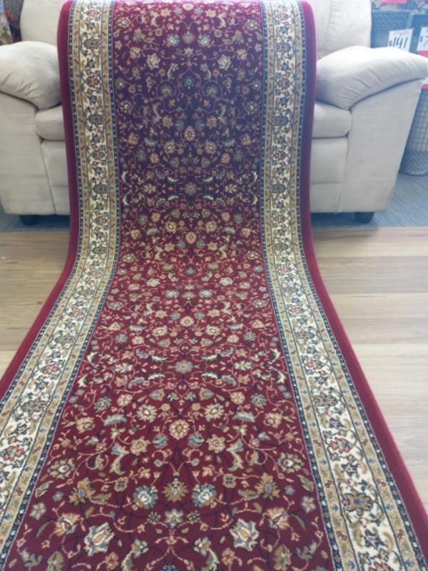 Clearance Hall Runners Persian Design Red Elite 80 or 100cm Wide End of Roll Edged
