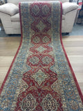 Clearance Hall Runners Red Blue Elite Bakhtiari 80 or 100cm Wide End of Roll Edged