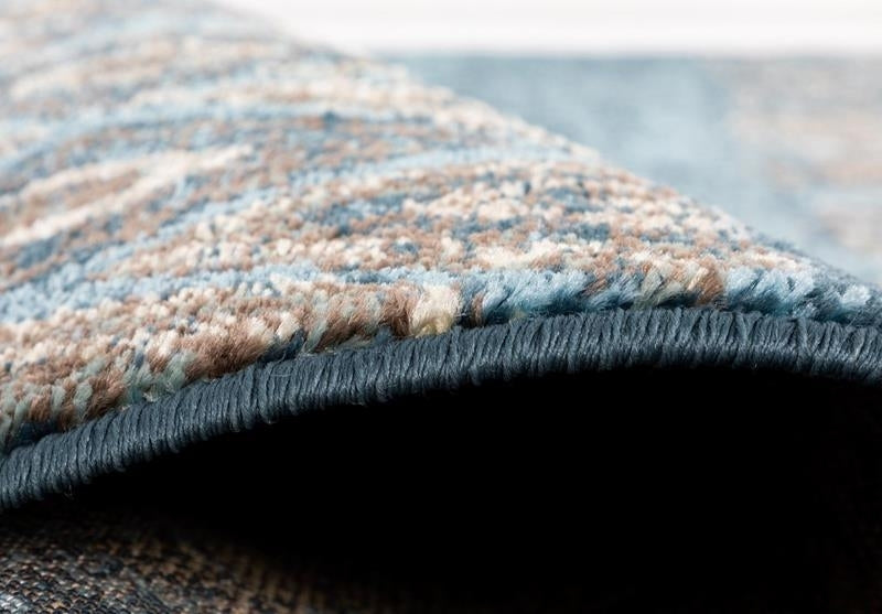 Modern Diamonds Design Blue Soft Feel Raffia 11mm Thick Floor Area Rug
