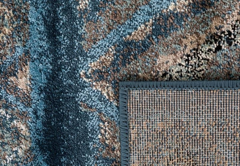 Modern Diamonds Design Blue Soft Feel Raffia 11mm Thick Floor Area Rug