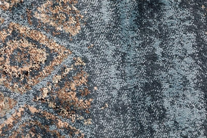 Modern Diamonds Design Blue Soft Feel Raffia 11mm Thick Floor Area Rug