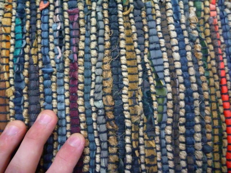 Leather and Jute Floor Rug Rustic Charm Multi Colour Flat-Weave