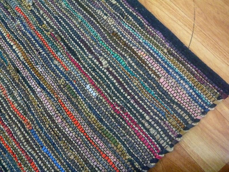 Leather and Jute Floor Rug Rustic Charm Multi Colour Flat-Weave