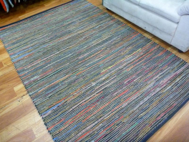 Leather and Jute Floor Rug Rustic Charm Multi Colour Flat-Weave