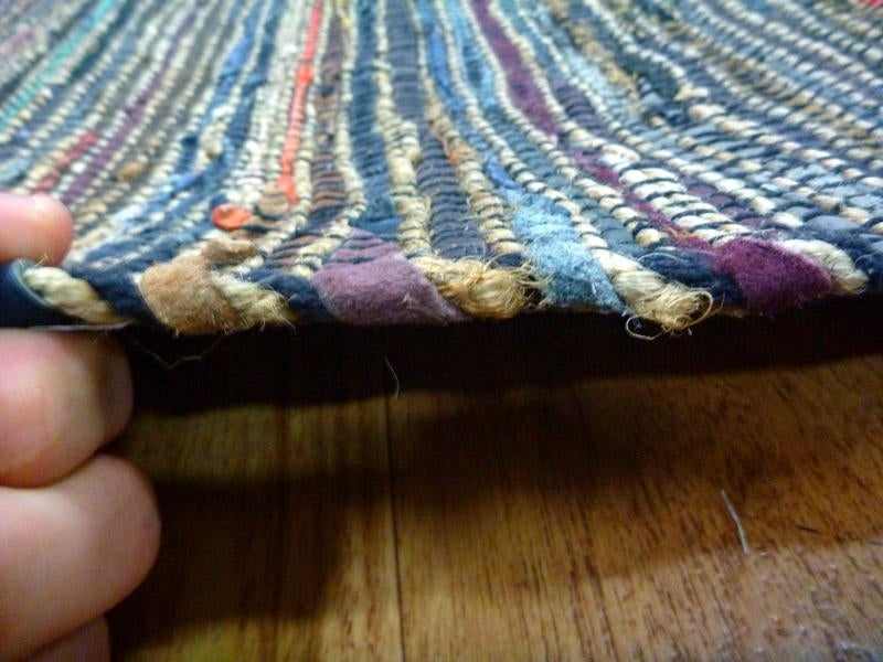 Leather and Jute Floor Rug Rustic Charm Multi Colour Flat-Weave