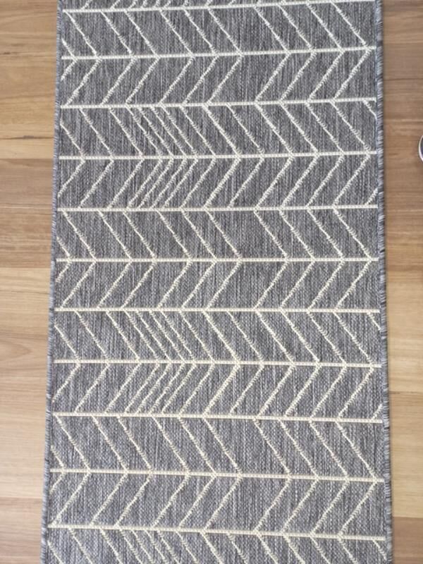 Hall Runner Flat-weave Gest Shaded Grey 67 or 80cm wide Herringbone by the Meter