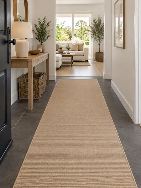 Clearance Runners Sand Sisal Look Indoor Outdoor Rugs and Runners