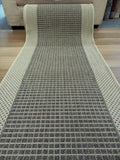 Clearance Hall Runner Taupe Cream Sunrise Flat-weave 67, 80 or 100cm Wide End of Roll Edged