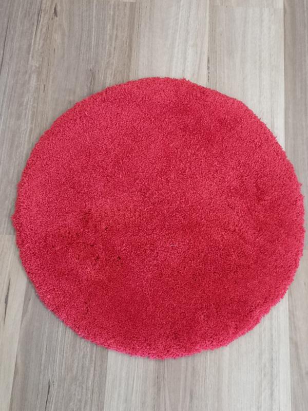 Super Soft Shaggy Floor Area Rugs Snuggly Red & Circle