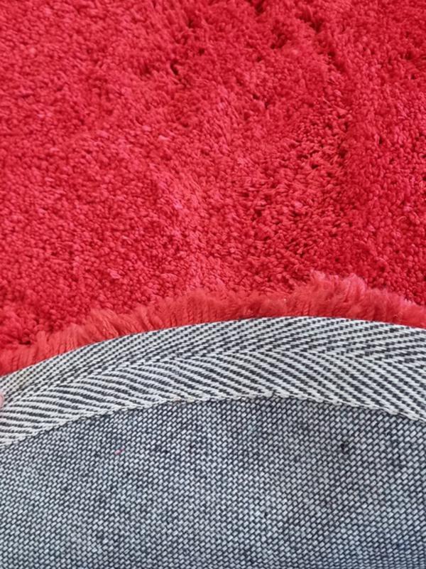 Super Soft Shaggy Floor Area Rugs Snuggly Red & Circle