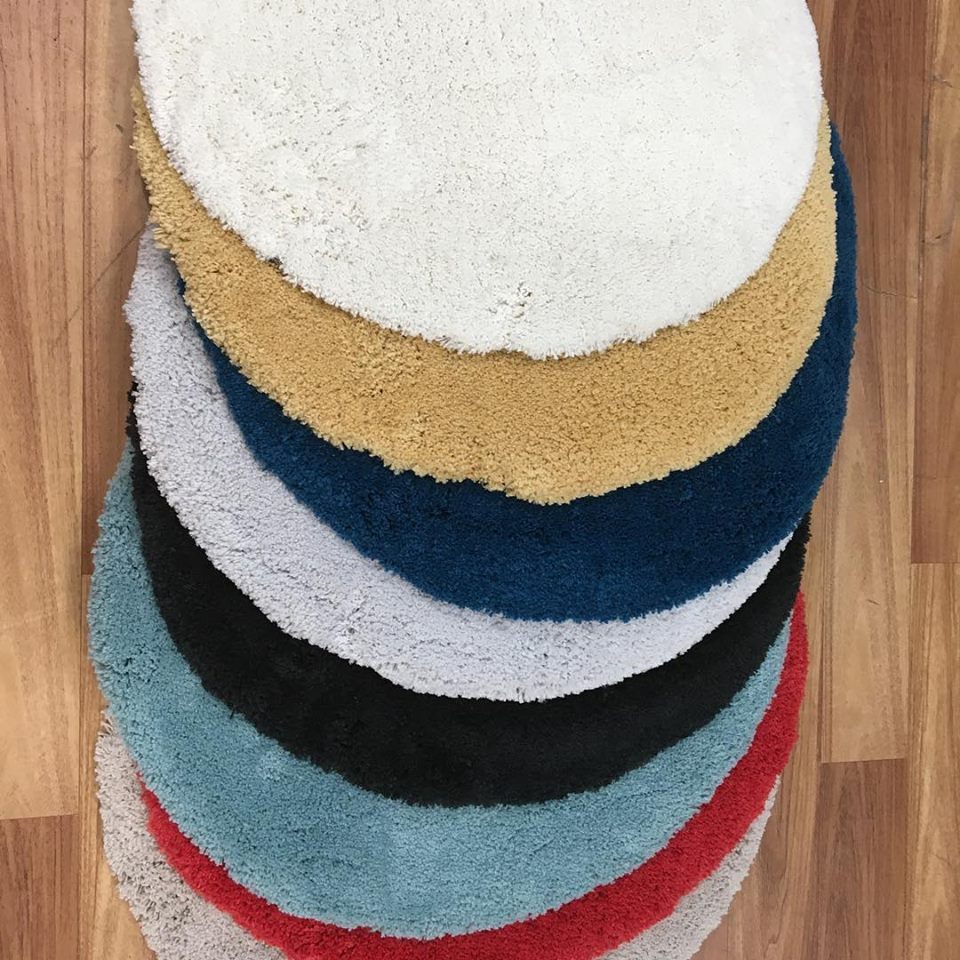 Super Soft Shaggy Floor Area Rugs Snuggly Red & Circle