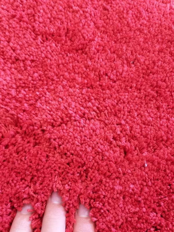 Super Soft Shaggy Floor Area Rugs Snuggly Red & Circle
