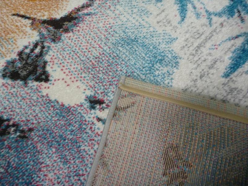 Bright Modern Design Floor Area Rugs Eternal Flower Blooms Multi Coloured
