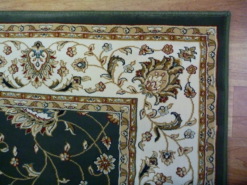 Persian Rugs Heritage Green Floor Rug All Over Soft Feel Pile
