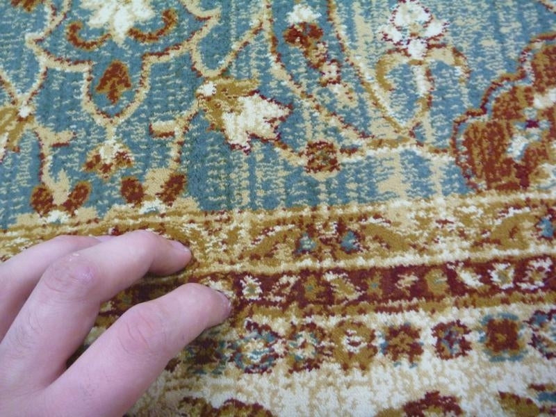 Persian Rugs Heritage Blue Allover Detailed Soft Feel Pile Floor Rugs & Hall Runner