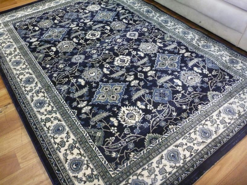 Persian Rugs Heritage Navy Floor Area Rug Detailed Allover Pattern Soft Feel Pile & Hall Runner
