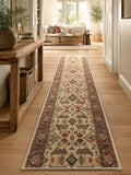 Clearance Hall Runners Heritage Beige Detailed Allover Soft Feel Pile 80cm Wide End of Roll Edged
