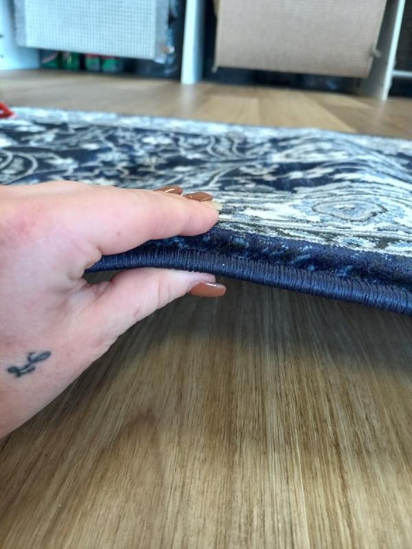 Clearance Hall Runners Heritage Navy Detailed Allover Soft Feel Pile 80cm Wide End of Roll Edged