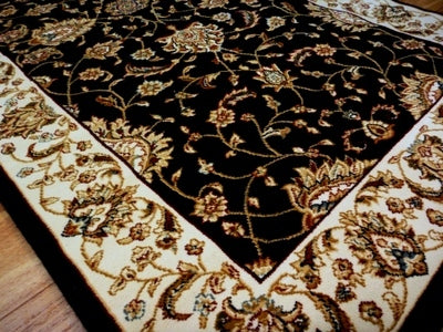 Persian Rugs Heritage Black Floor Rug All Over Soft Feel Pile