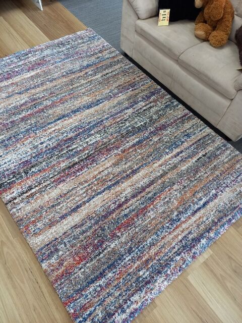 Sight Multi Coloured Lines Modern Design Soft 20mm Thick Floor Area Rugs