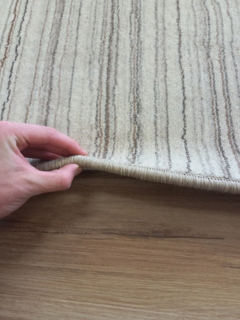 Thick Wool Rugs Hand Loomed Whisper SC103 Natural Edged