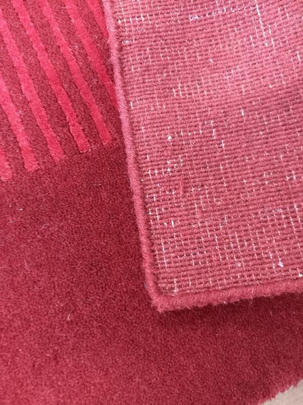 Chunky Wool Rugs Hand Loomed Whisper Border Red