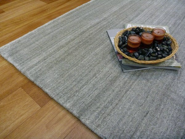Super Soft Stunning Natural Wool Viscose Rugs Marble Fog Grey