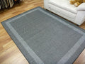 Washable & Reversible Outdoor Patio Plain Design Charcoal Floor Area Rugs