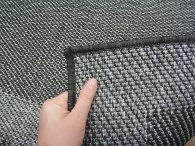 Washable & Reversible Outdoor Patio Plain Design Charcoal Floor Area Rugs